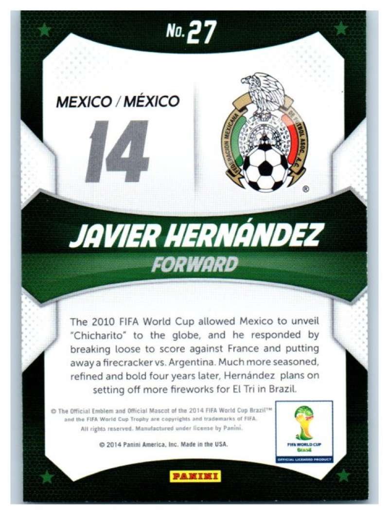 Amazon.com: 2014 Panini World Cup Prizm World Cup Stars #27 Javier